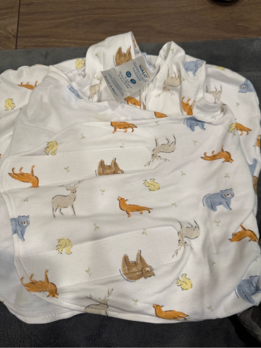 Baby Pajama Sack - Woodland Animals White